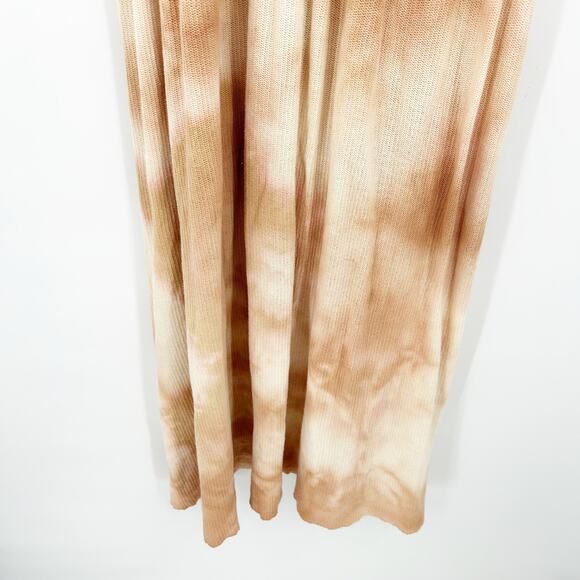 NWT Zara Womens Boho Vacation Embroidered Knit Tie Dye Maxi Dress Size S Beige - Picture 5 of 12